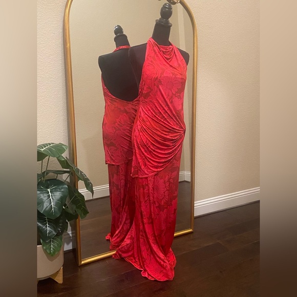 Katie May Leyla cowled halter open-back knotted jersey maxi dress Size L - Picture 10 of 12